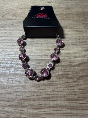 Paparazzi Pink Crystal Bracelet in Silver-Tone